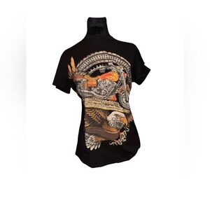 HEADS OR TAILS Rhinestone Studded Graphic Printed T-Shirt, Slim Fit Crewneck Tee